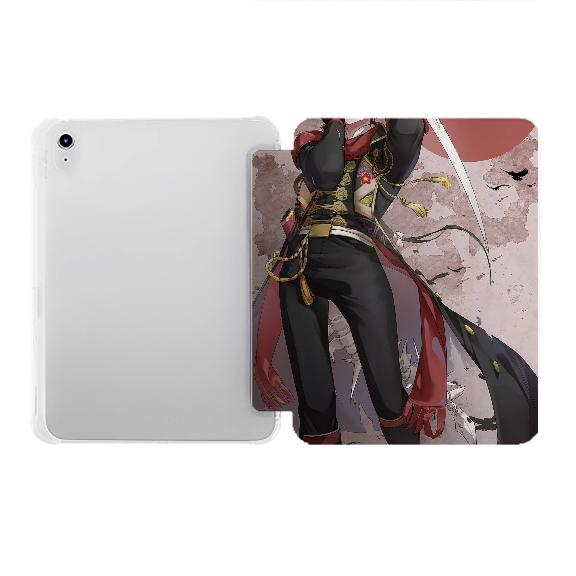 （画像用） 刀剣乱舞 Touken Ranbu IPad ケース ペン収納付き 三つ折りスタンド PUレザー×シリコン 対応機種9.5/10.5/10.9インチ